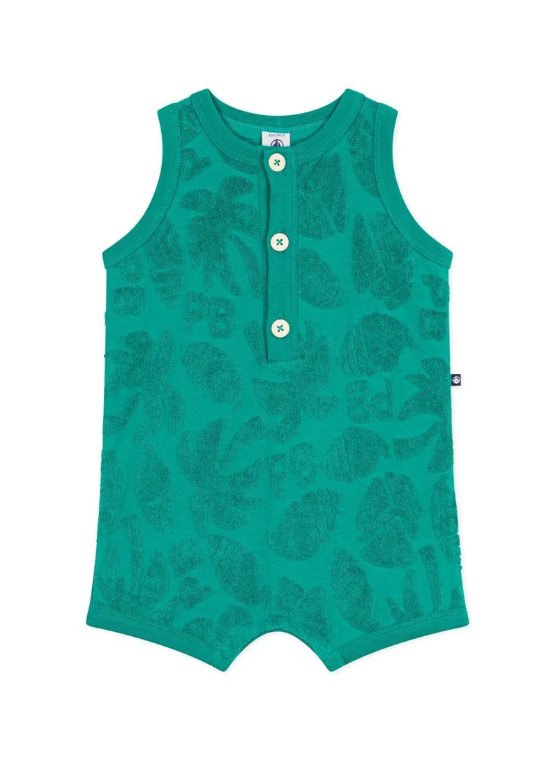بيتي باتو Babies' short jumpsuit in palm tree pattern cotton